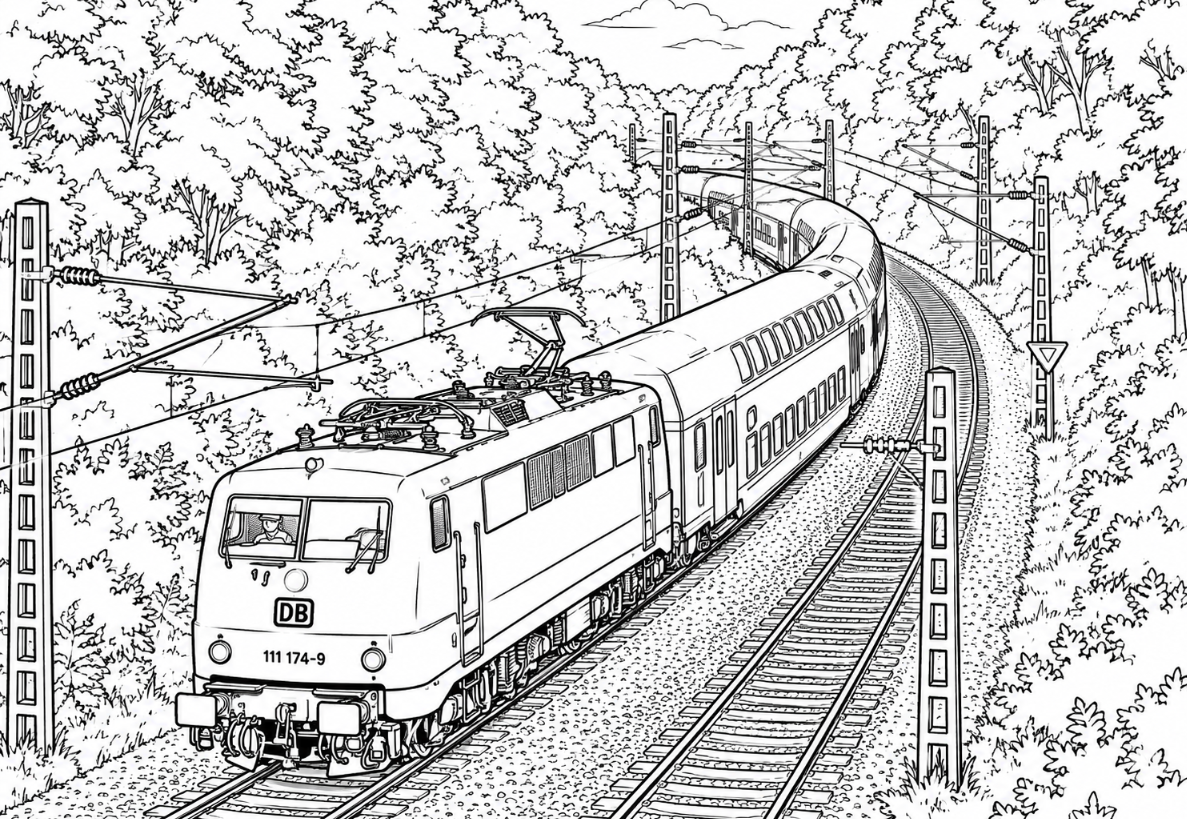 Eisenbahn Ausmalbild moderne Elektrolok BR 111