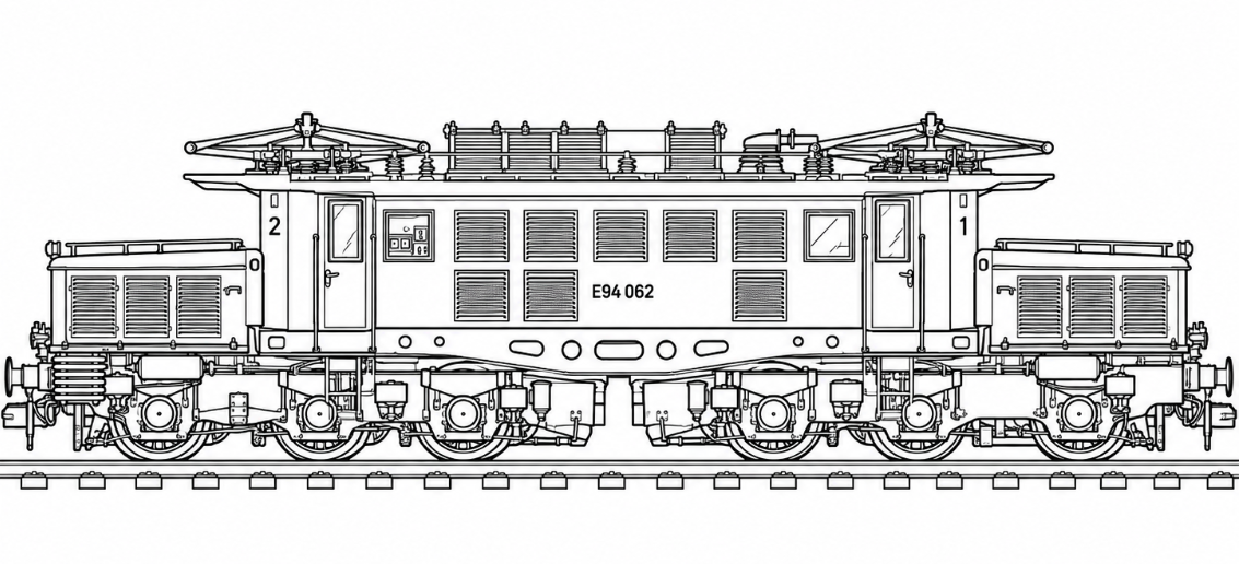 Eisenbahn Ausmalbild E94
